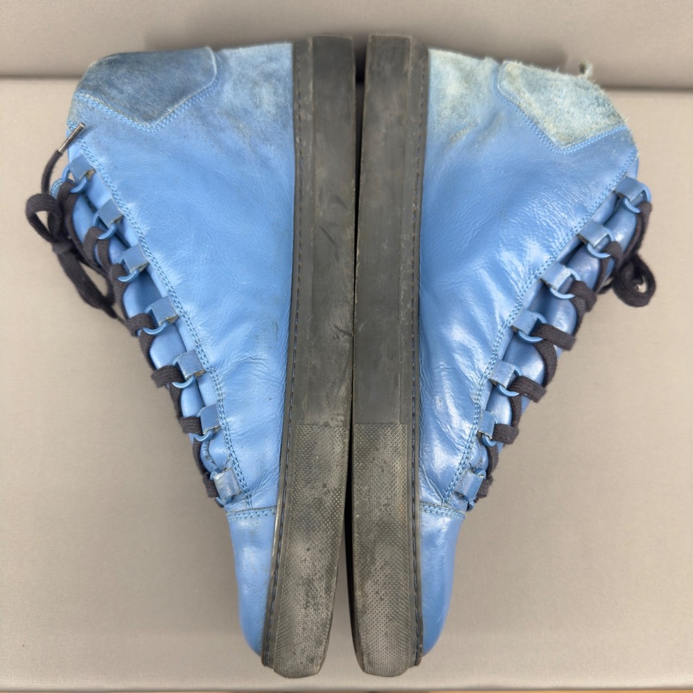 Balenciaga Arena Blue Leather High Top Sneakers Men's Size 12US/45EU - Picture 7 of 11